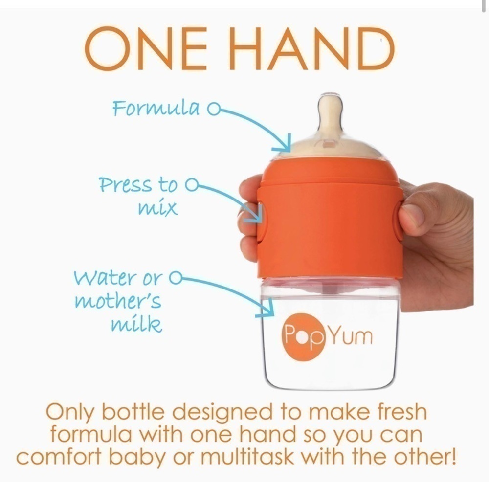 Nwt PopYum 260 ml Anti-Colic Formula Making/Mixing/Dispenser Baby Bottles 3 Pack